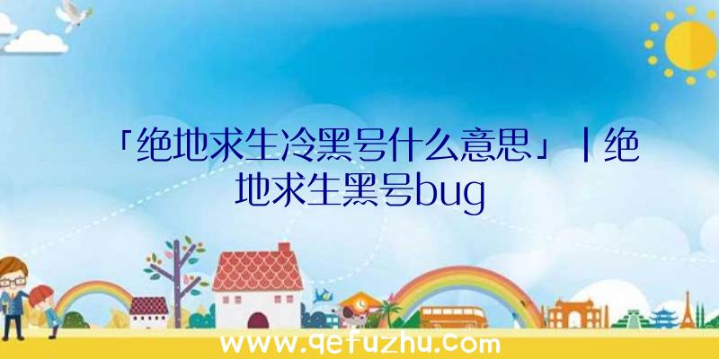 「绝地求生冷黑号什么意思」|绝地求生黑号bug